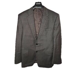 Hickey‎ Freeman USA Made Grey Windowpane Suit Jacket 41R - Designer Classy